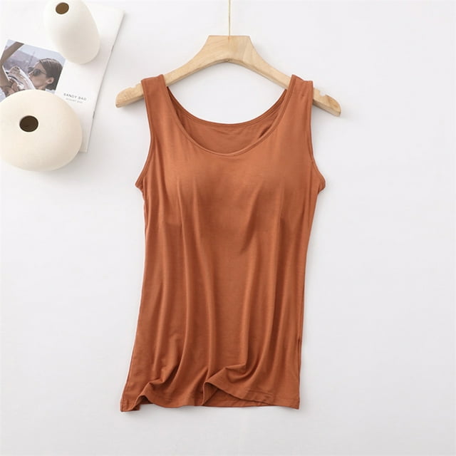 Womens Built in Shelf Bra Tank Tops Sleeveless Racerback Workout Yoga Tops