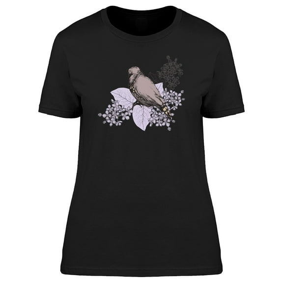 Bird On Purple Plants Tee Women's -Image by Shutterstock