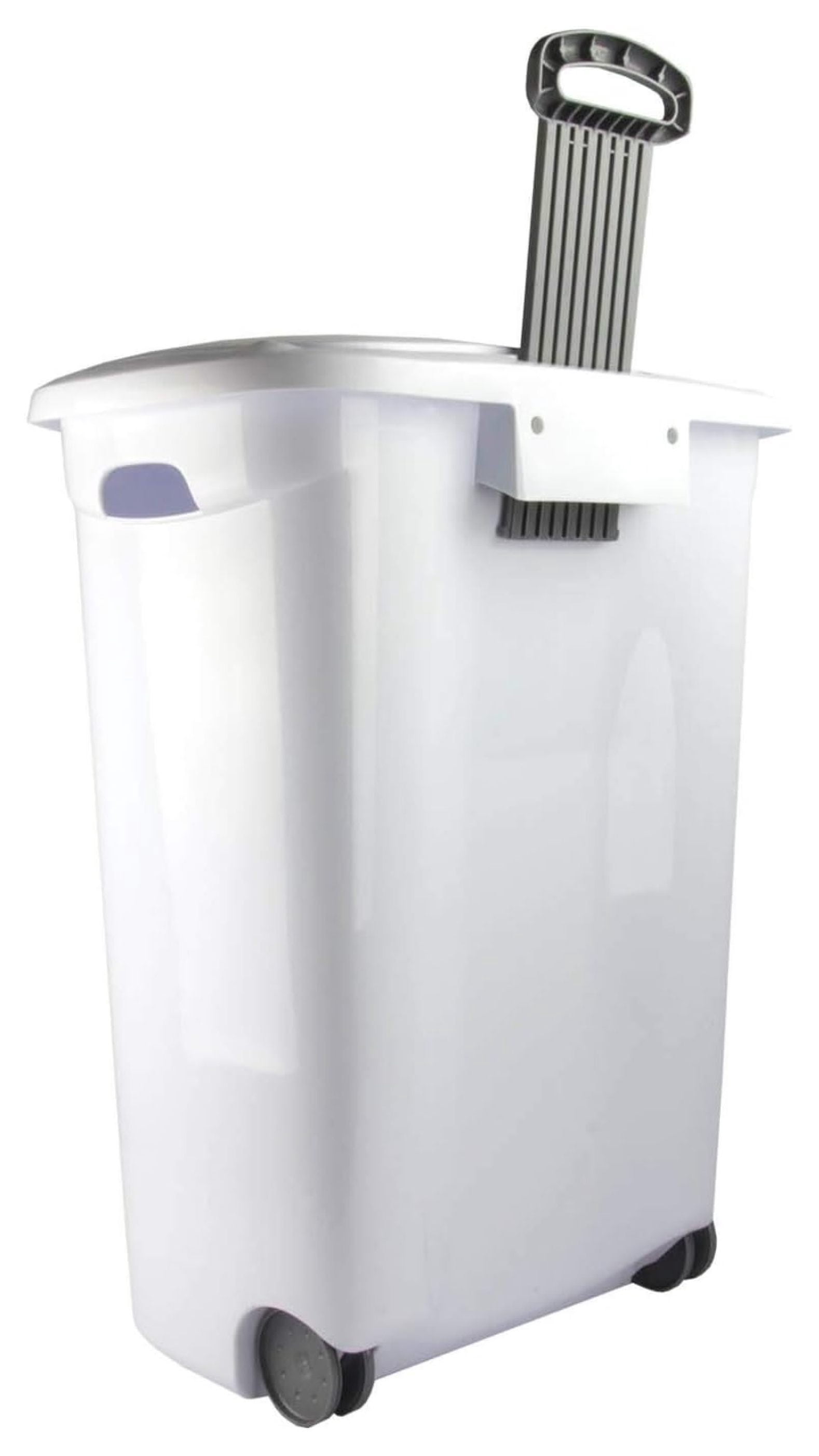 Ultra Wheeled Laundry Hamper with Lid, Handle and Wheels for Easy Rolling of Clothes to and from The Laundry Room, Plastic, White, 1-Pack