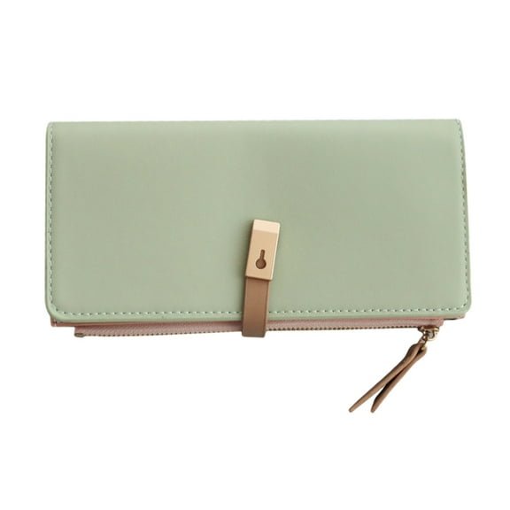 HOKARUA Fashion PU Leather Long Wallet Clutch Bag Purse with Zipper Closure for Women Girls