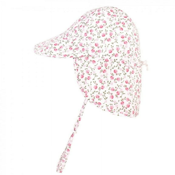 Hudson Baby Infant and Toddler Girl Sun Protection Hat, Pink Peony, 0-6 Months