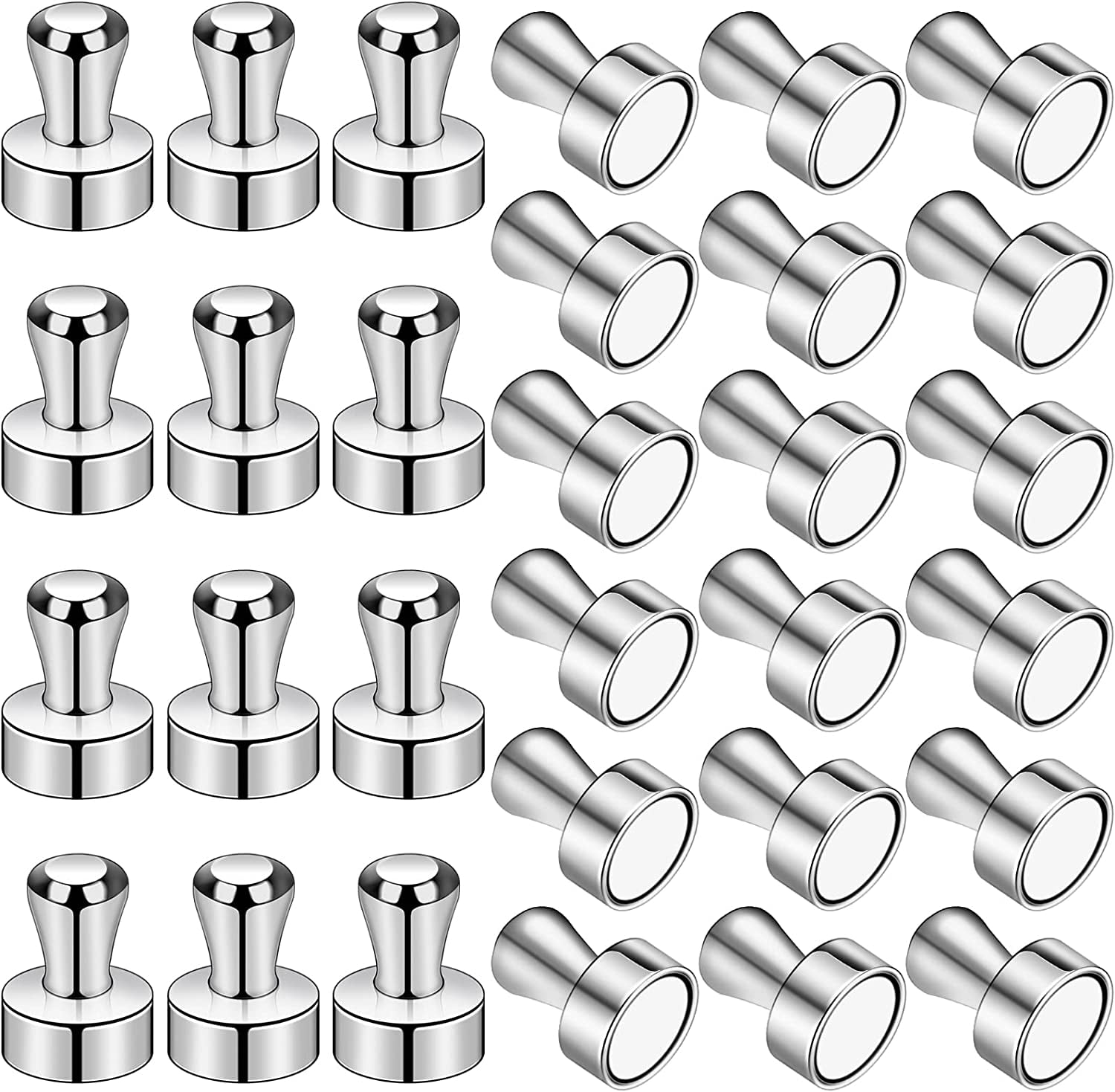 20 PCS Refrigerator Magnets, Black Metal Push Pin Magnets, Ideal for Whiteboard Magnets, Fridge Magnets, Office Magnets, Classroom Magnets, Map Magnets