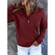 thumbnail image 4 of Sudadera con capucha y manga larga con botones en la parte delantera para mujer para otoño e invierno (XL), 4 of 5