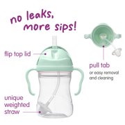 b.box Sippy Cup with Weighted Straw for Toddlers, Leakproof, 8oz - Pistachio