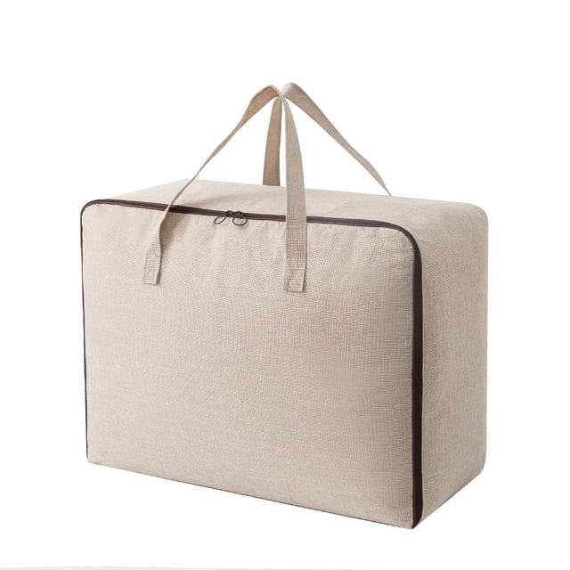 Juego de 1 bolsa de almacenamiento suave y transpirable con asa, gris claro