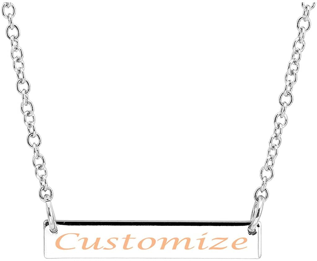Plate Bar Necklace Dog Tag Custom 