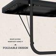 thumbnail image 4 of Table de Balcon Extérieure Réglable pour Rambarde, Bureau de Bar Suspendu Pliable en Aluminium avec Dessus à Grain de Bois, Plateau de Service Gain de Place pour Patio, Terrasse Ou Jardin, Noir, 23.6 Pouces L x 15.7 Pouces P, 4 of 7