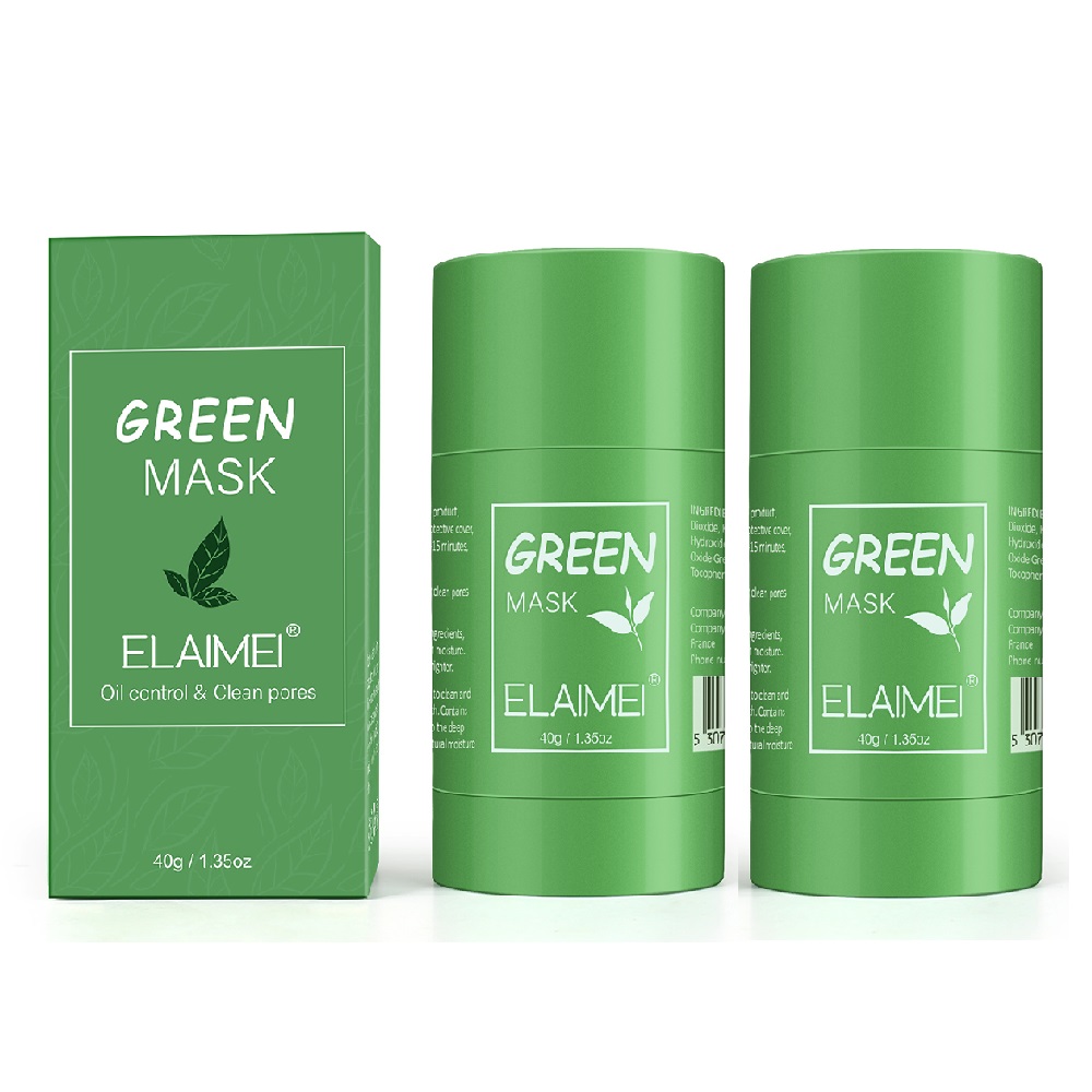 ELAIMEI Green Tea Mask Stick for Face Blackhead Remover, Green Tea