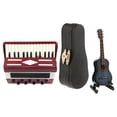 thumbnail image 1 of 1:12 Casa de Guitarra Acústica Instrumentos de Música Accesorios de Habitación CUTICAT Guitarra de acordeón de casa de muñecas, 1 of 7