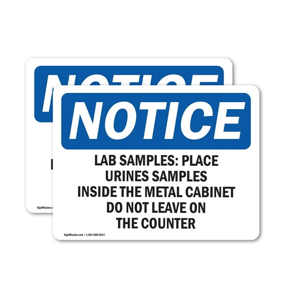 (2 Pack) Lab Samples Place Urine Samples Inside OSHA Notice Sign
