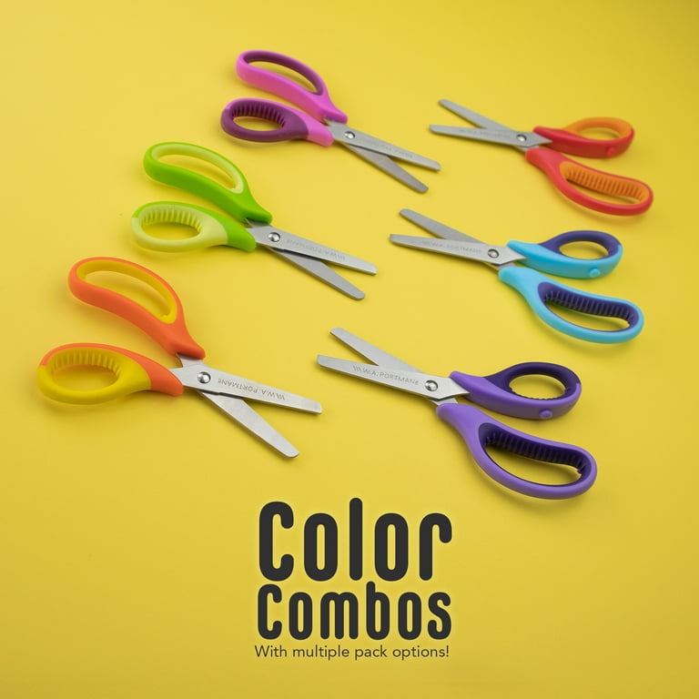 WA Portman Blunt Kids Scissors 6 Pack - Blunt Tip Safety Scissors for Kids