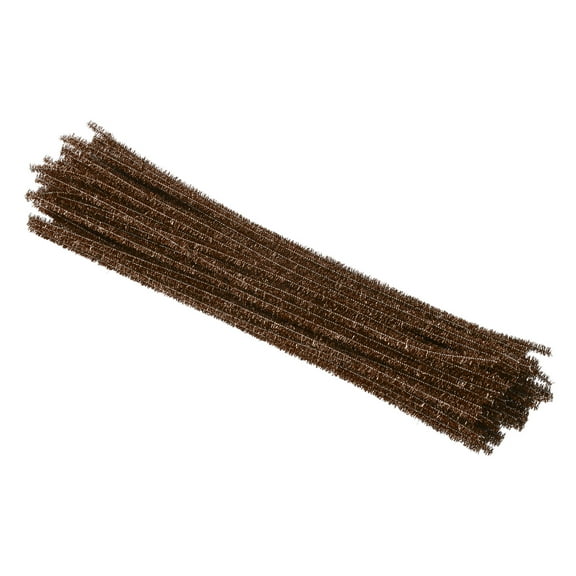 Uxcell 30cm/11.8" Pipe Cleaners Chenille Stem,100Pcs Glitters Fuzzy Sticks,Brown