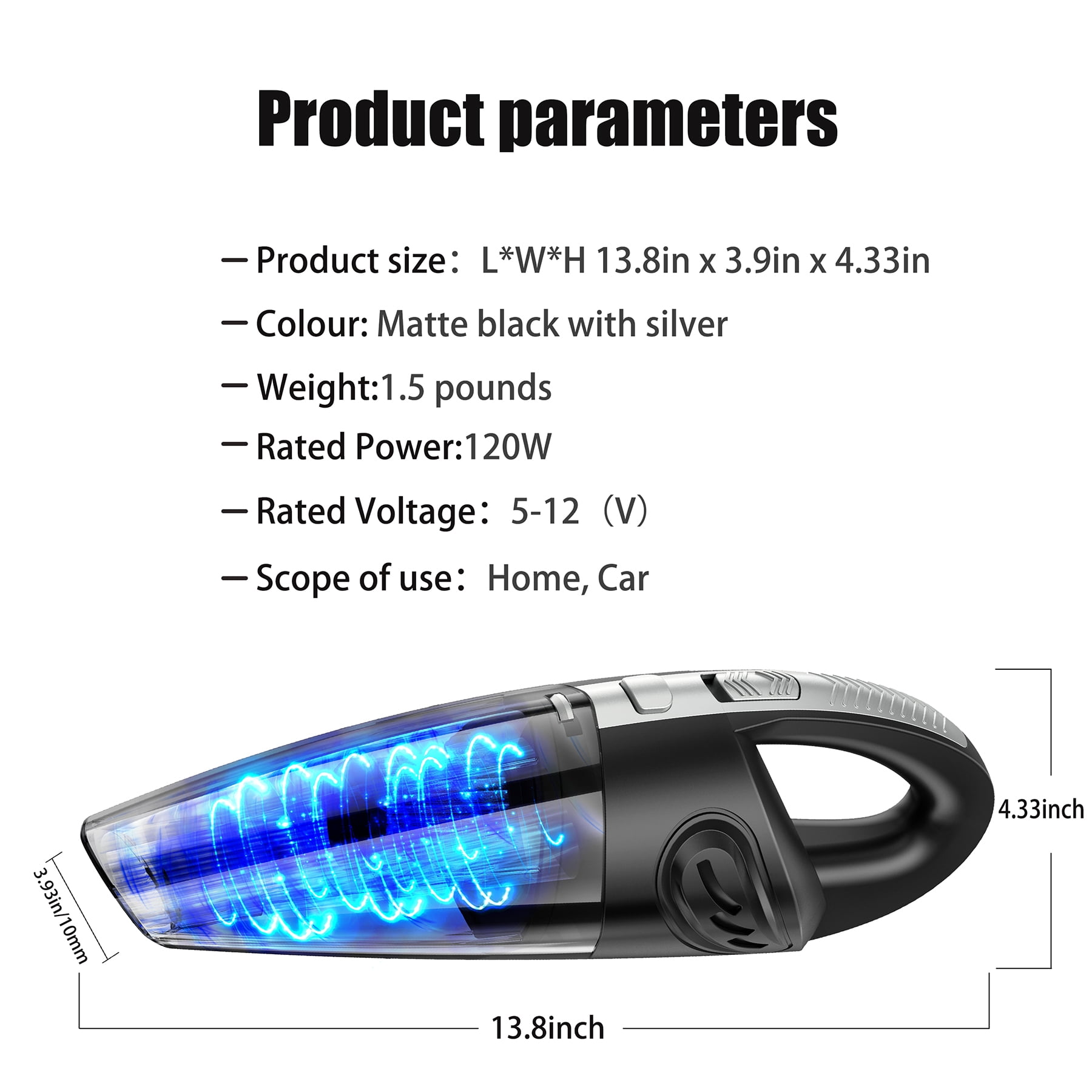 Juyafio Cordless Handheld Vacuum with 10000PA Powerful Suction, Portable Rechargeable Car Vacuum Cleaner For Car,Home