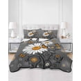 thumbnail image 2 of Quilts Queen Size Bedding Set, Daisy Butterfly Reversible Summer Quilt 3 Pieces, Spring Floral Butterflies Grey Modern Art Lightweight Bedspreads Coverlets with 2 Pillow Shams for All Seasons, 2 of 5
