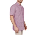 thumbnail image 2 of J. METHOD Men's Short Sleeve Cuban Guayabera Shirt Button Down Classic Embroidered 4 Pockets Casual Top NEMT112 Lilac 2XL, 2 of 6