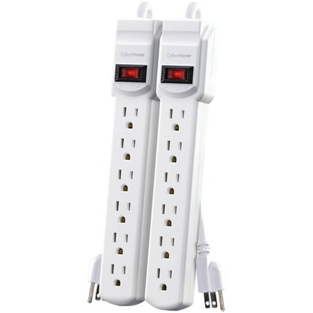 CyberPower MP1044NN 6-outlet Power Strip, 2 Pk