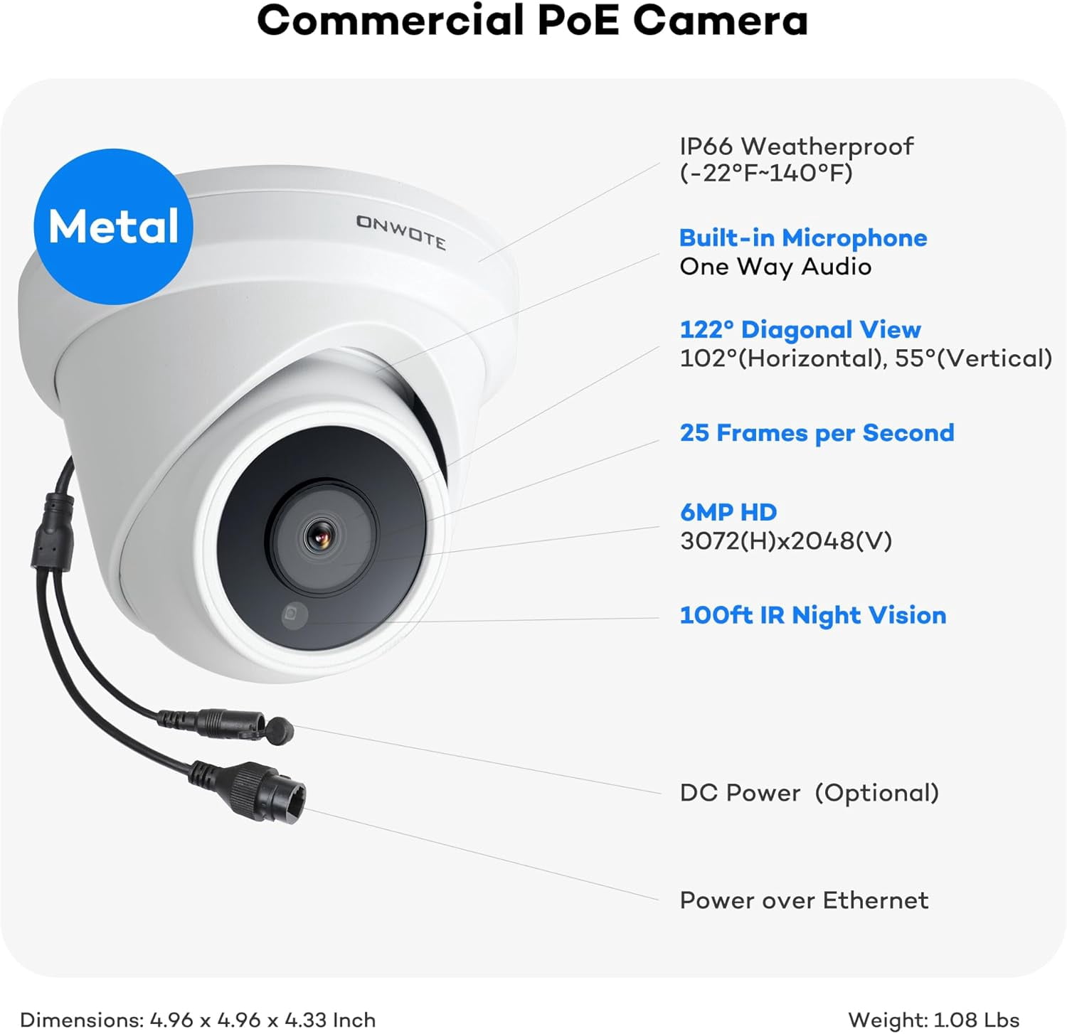 ONWOTE 32 Channel Security Camera System, 12MP 32CH NVR 8TB, 32 Ports PoE Switch, 32x 6MP Outdoor Audio PoE IP Cameras, AI Human Vehicle Detection, Commercial CCTV for Business