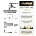 thumbnail image 4 of Medium/Heavy Duty Commercial Door Closer JELOSTONE D4000, Adjustable 6 Speed Control and 3 Valves (44-330LB 30-60 in), Grade 1 & UL 3 Hour Fire Rated ADA Compliant, Indoor/Outdoor (Aluminum), 4 of 6