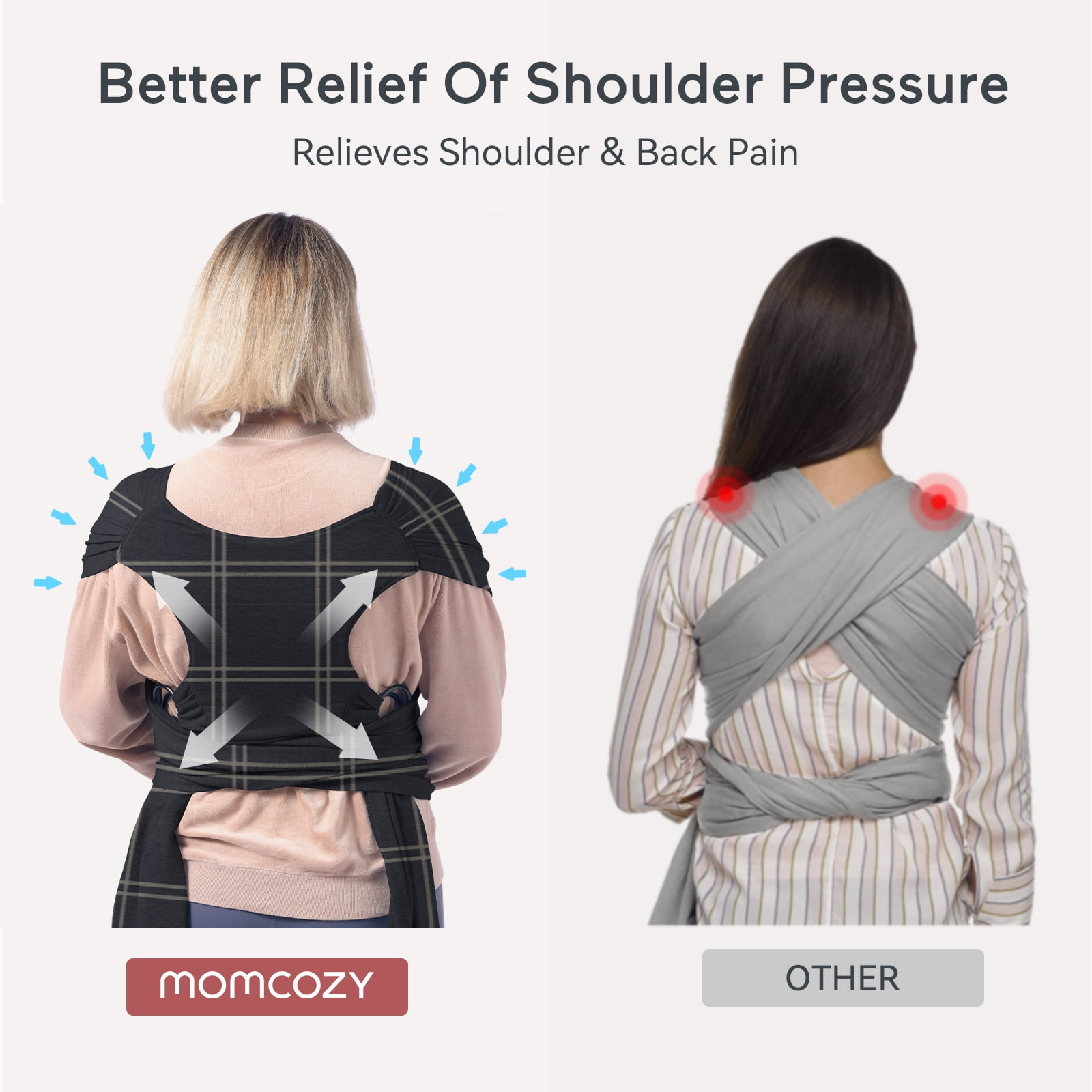 Momcozy Baby Carrier,Adjustable Baby Carrier Wrap,Holds up to 35 pounds of Toddler, Easy to Wear Baby Sling Wrap