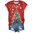 thumbnail image 5 of UngA Womens Christmas T Shirts Funny Xmas Holiday Graphic Short Sleeve Crew Neck Tee Family Holiday Blouse Women's Christmas Shirts (Hot Pink,M), 5 of 5