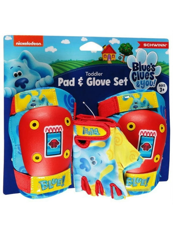 Nickelodeon Blue's Clues & You Toddler and Kids Elbow/Knee Pads and Gloves, Blue/Red/Yellow