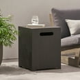 thumbnail image 2 of Jasmine Outdoor Metal Tank Holder Side Table, Brushed Brown, 2 of 6