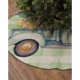 thumbnail image 2 of Teal Spring Easter Christmas Tree Skirt 48 Inches Large Christmas Skirt Tree, Colorful Eggs Truck Eucalyptus Leaves Teal Plaid Tree Skirt Christmas Decorations for Fireplace Party Indoor Outdoor, 2 of 7