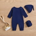 thumbnail image 2 of MINKIDFASHION Newborn Baby Boys Cotton One-Piece Romper, Blue, 0-1 Months, 2 of 7