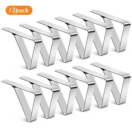 Tablecloth Clips, Stainless Steel Tablecloth Clips Ideal Clips for Home, Kitchen, Restaurant, Weeding, Picnic, Patio and Party (12pcs)