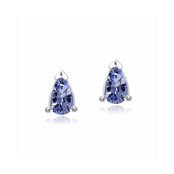 Sterling Silver 1/2ct Tanzanite Teardrop Stud Earrings
