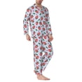 thumbnail image 2 of Balery Strawberries Pattern Pajama Sets for Men Long Sleeve 2 Piece Sleepwear Loungewear Sets Soft PJ's with Pockets Long Sleeve Comfy Pj Sets-XX-Large, 2 of 7
