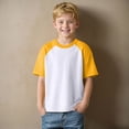 thumbnail image 2 of NIEWTR Boys T Shirts Short Sleeve Tees Cotton Crewneck Soft Basic Summer Top Solid Toddler Kids Tee Shirt（Yellow,9-10 Years), 2 of 8