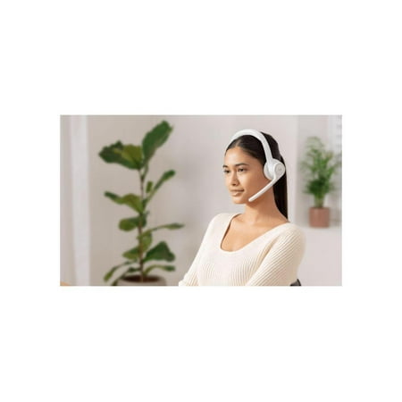 Logitech - Zone 300 Wireless Bluetooth On-ear Headset With Noise-Canceling Microphone - Off-White