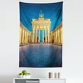 thumbnail image 1 of Travel Tapestry, Classic View of Famous Brandenburg Gate Germany National and Landmark, Fabric Wall Hanging Decor for Bedroom Living Room Dorm, 5 Sizes, Blue Yellow Pink, by Ambesonne, 1 of 1