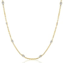 Pompeii 3 1/4Ct Oval Shape Diamonds By The Yard Necklace 14K Yellow Gold Lab Grown 18"
