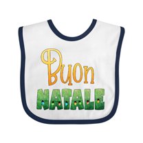 Inktastic Buon Natale Christmas Tree Lights Boys or Girls Baby Bib