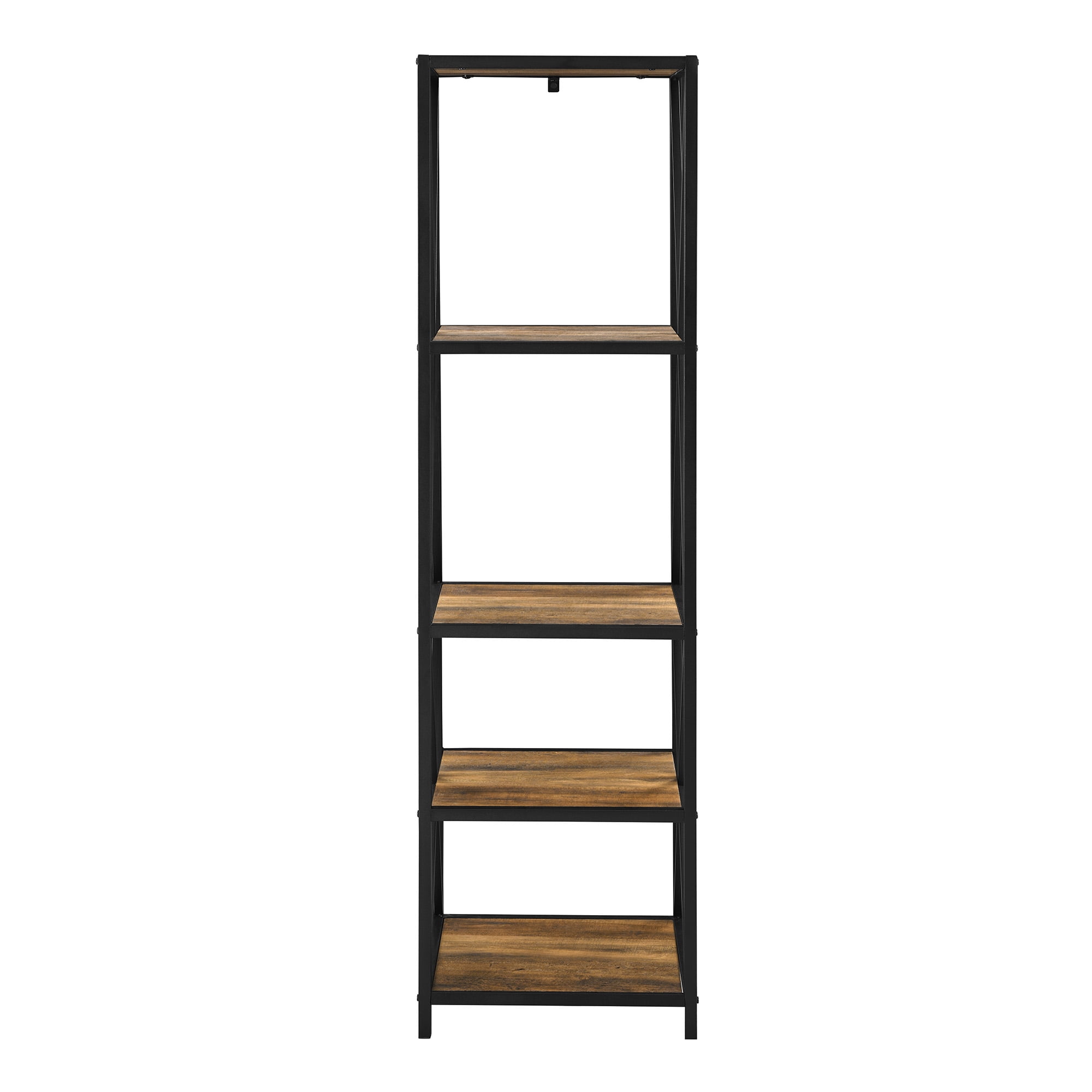 Woven Paths Charlie Farmhouse 4-Shelf Bookcase, Reclaimed Barnwood