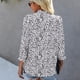 thumbnail image 1 of Printed Tops Skin Friendly Soft Frill Trim Stand Collar Keyhole Back Elegant Fashionable 3/4 Sleeve Shirt  for Office Work ANGGREK Otros, 1 of 6