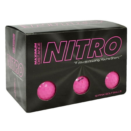 Nitro Golf Maximum Golf Balls, Pink, 12 Pack