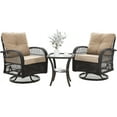 thumbnail image 2 of Amopatio 3 Pcs Steel Outdoor Bistro Sets with Thickened Cushions and Table, Beige, 2 of 8
