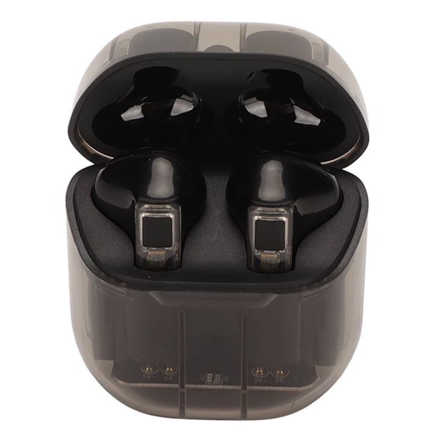 Auriculares inalámbricos Bluetooth Bling Bling con diseño de cuerpo translúcido color negro