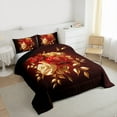 thumbnail image 4 of Feelyou Red Gold Rose Bedding Comforter Set, Romantic Fashion Floral Twin Comforter Sets, Romantic Anniversary Theme Reversible Bedding Set, Super Cozy Room Decor, 2 Pieces, 4 of 9