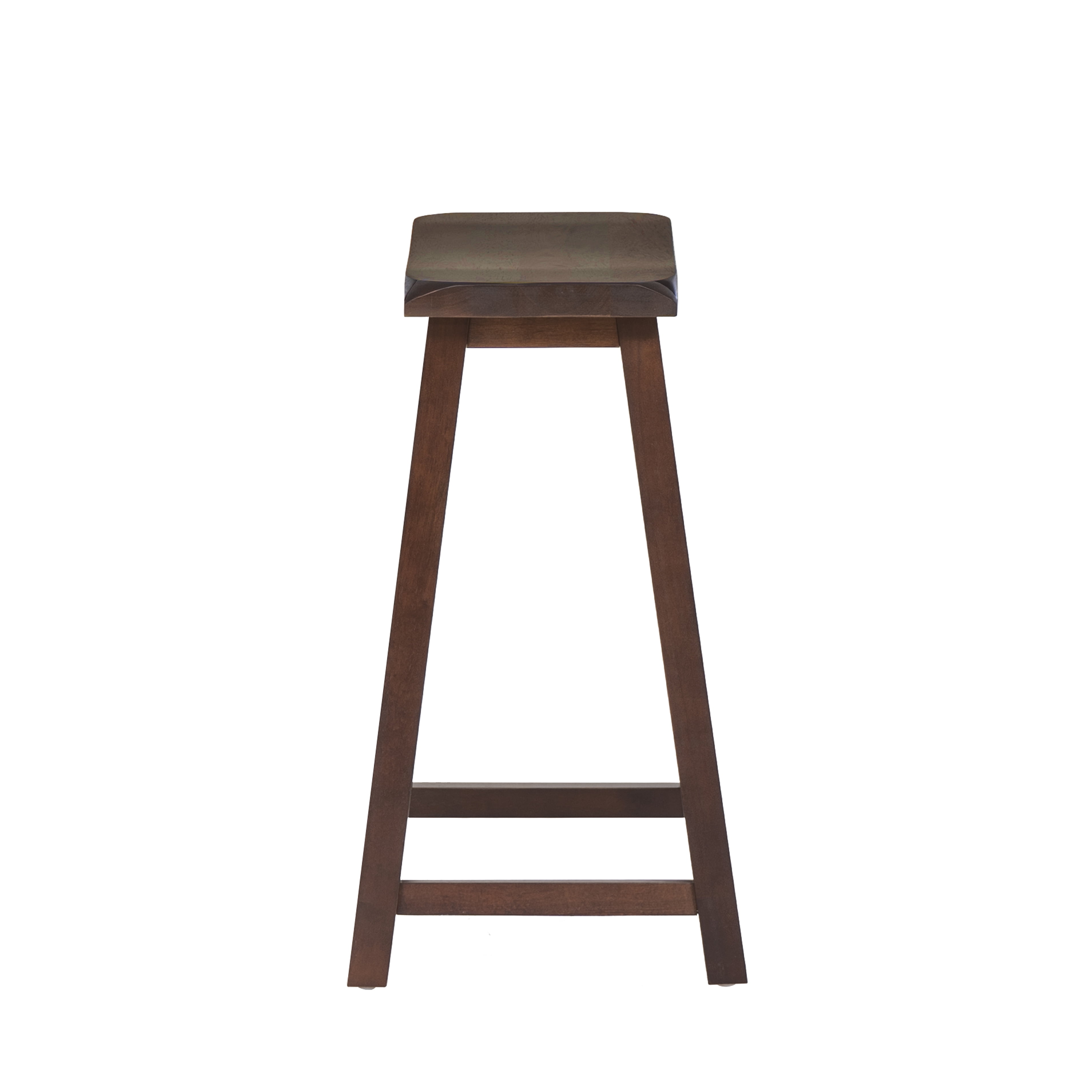 Linon Rickard 24" Backless Indoor Saddle Seat Counter Stool, Dark Brown