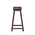 thumbnail image 3 of Linon Rickard 24" Backless Indoor Saddle Seat Counter Stool, Dark Brown, 3 of 10