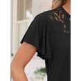thumbnail image 3 of Fancyglim T-shirts for Woman Short Sleeve Scoop Neck Curved Hem Shirts, Black XL, 3 of 5