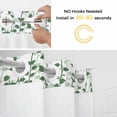 thumbnail image 2 of Eucalyptus Leaves No Hooks Shower Curtain with Snap-in Liner Spring Pastoral Vintage Green Leaf Shower Curtains for Bathroom, Waterproof, Easy Install, Washable 72"x84", 2 of 9