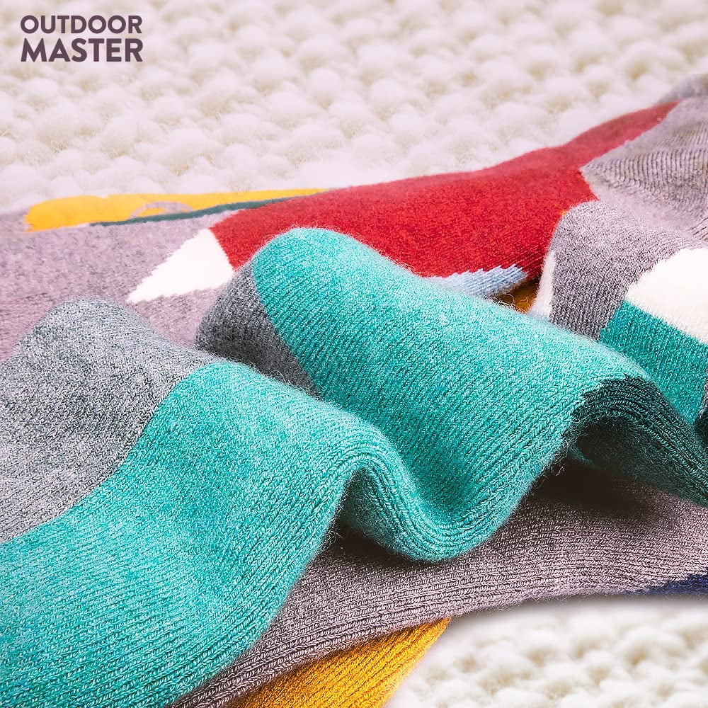 OutdoorMaster Kids Ski Socks - Merino Wool Blend, Over the Calf Design (3 Pack)