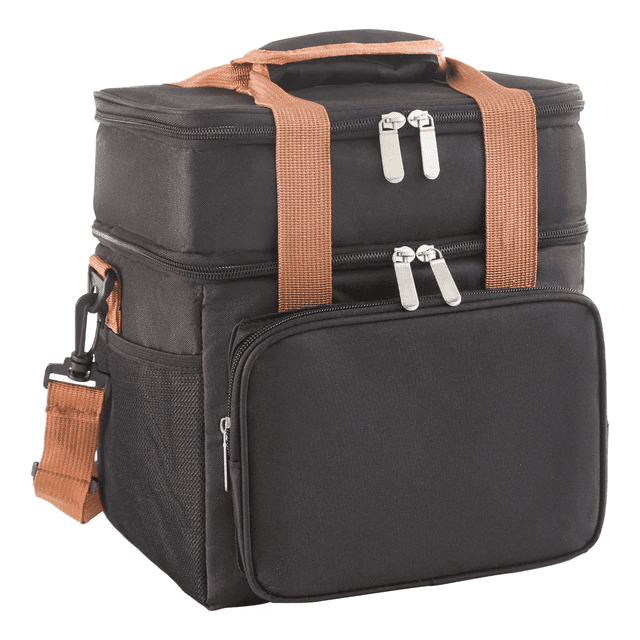 Bolsa Lonchera Térmica Hombre Mujer Para Escolares Trabajo Negro