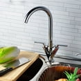 thumbnail image 4 of Full Copper Kitchen Faucet, Chrome Double Handle, Hot And Cold Water Mixing Sink Faucet ,Easy to Install, 4 of 4