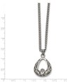 thumbnail image 3 of Stainless Steel Polished Claddagh Necklace 18in, 3 of 3